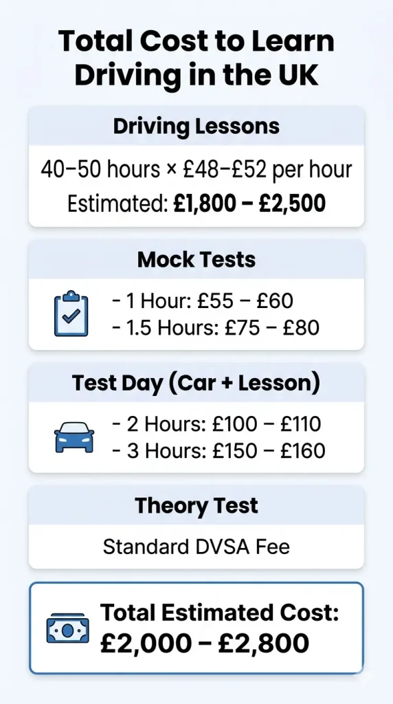 How Much Do Driving Lessons Cost in the UK in Total?